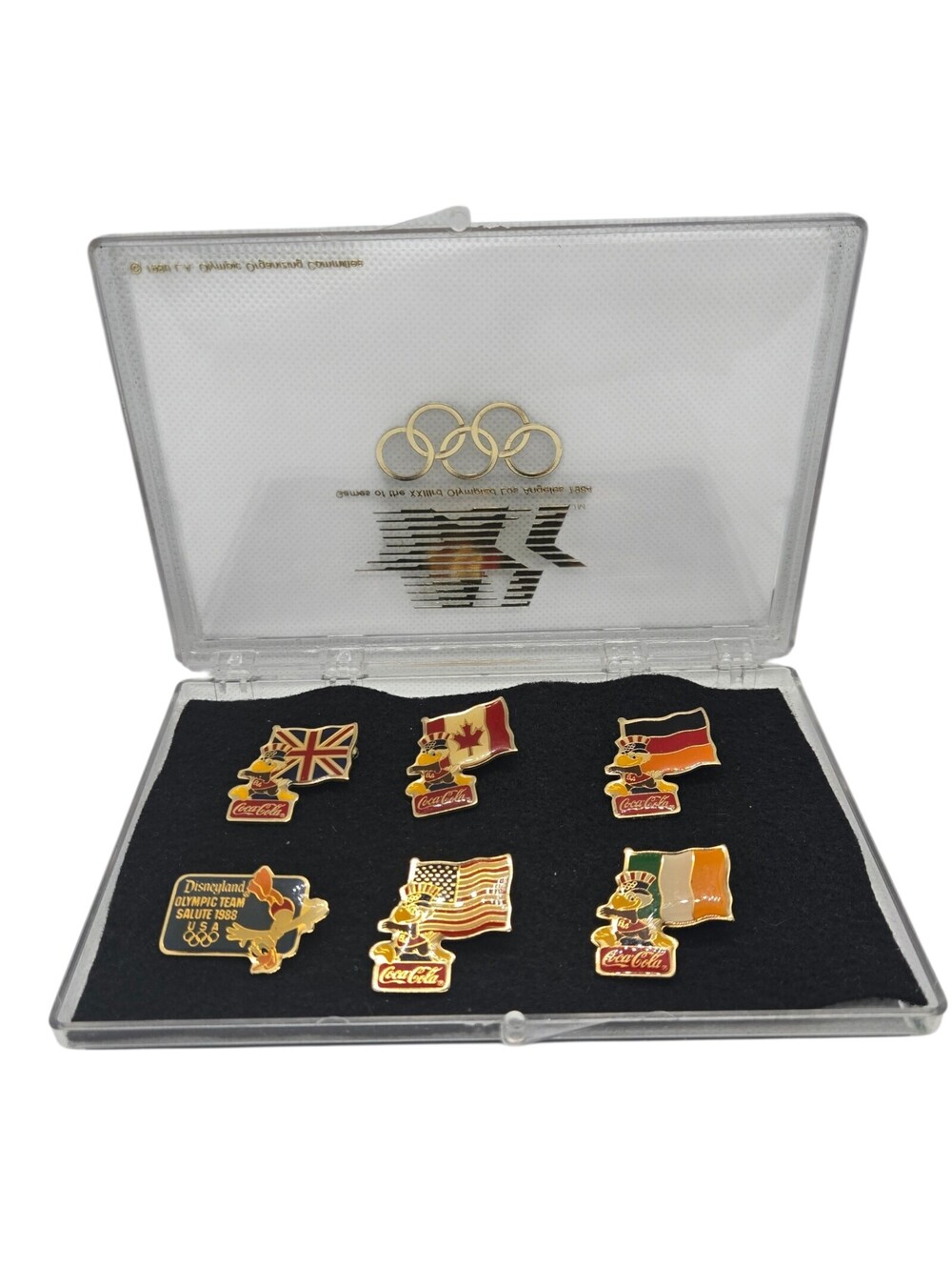 Vintage 1988 Disneyland Olympic Team Salute Pins Sam Eagle Donald Duck Coke 6pc